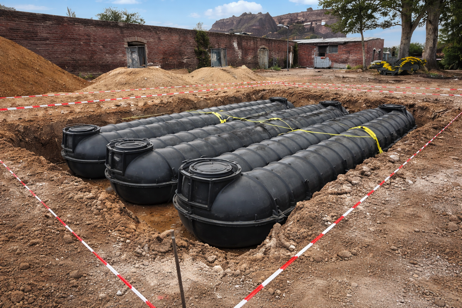 Chantier d'assainissement dans le Perche, Nogent-le-Rotrou