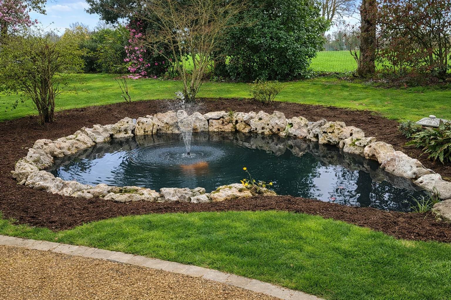 Plan d'eau réalisé à Nogent-le-Rotrou, Eure-et-Loir