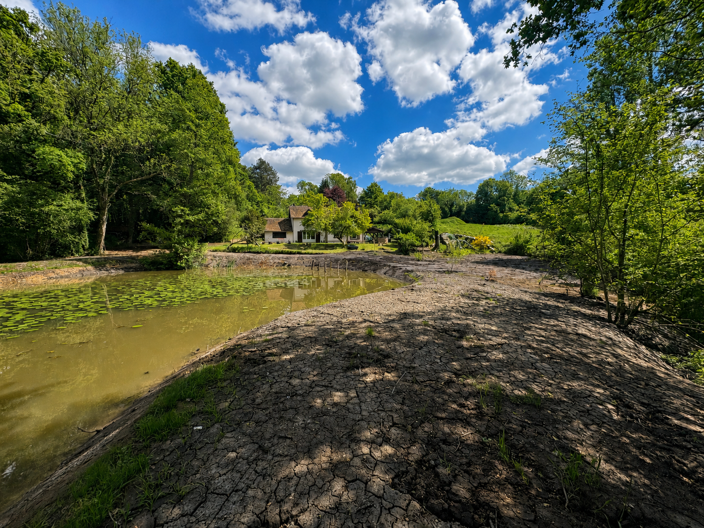 Rénovation de digue de mare dans le Perche